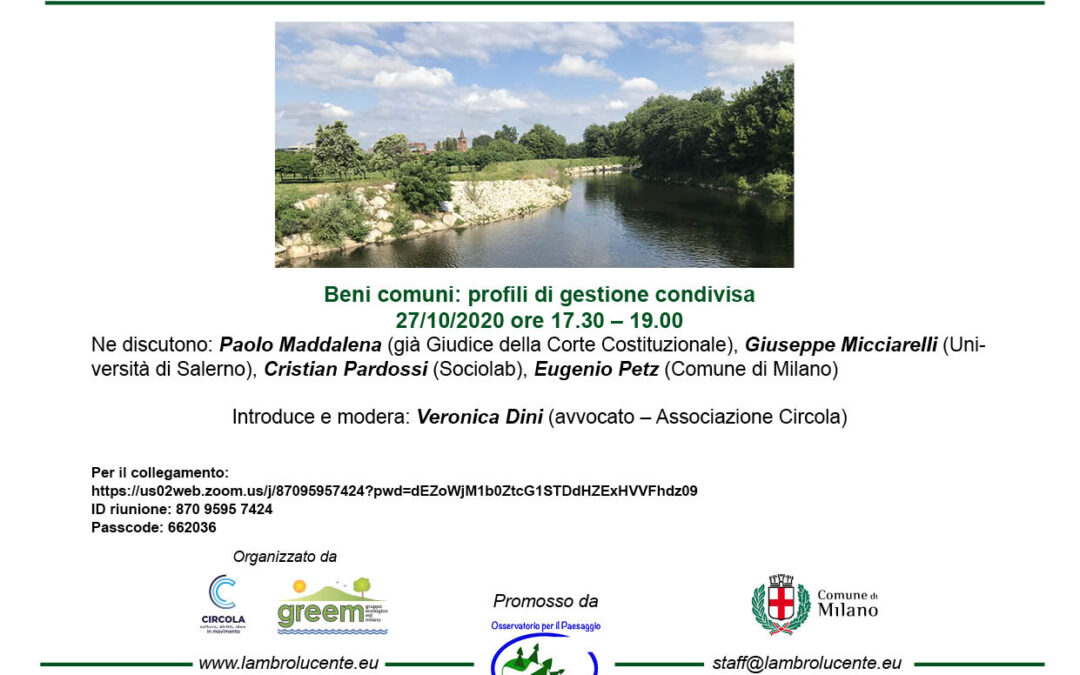 Beni comuni: profili di gestione condivisa