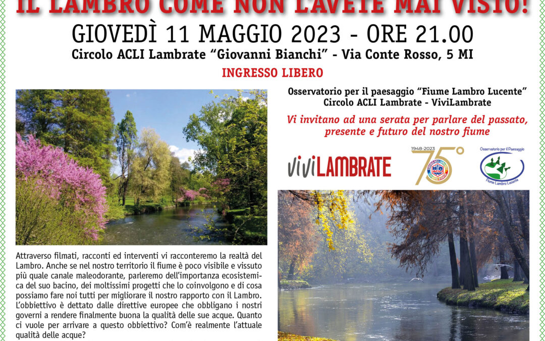 Eventi per il Lambro 11 e 14 maggio